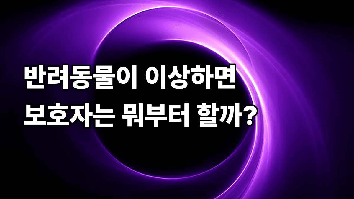 반려동물이 갑자기 이상하면, 보호자는 병원 전화 보다 먼저 뭘 할까요?